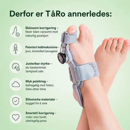 TåRo™ – Myk korrigering og lindring av smerter ved hallux valgus